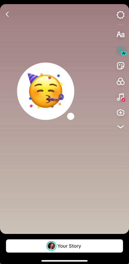 reaction sticker tiktok stories
