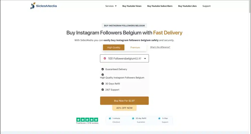 sidesmedia buy instagram followers Belgiumt page