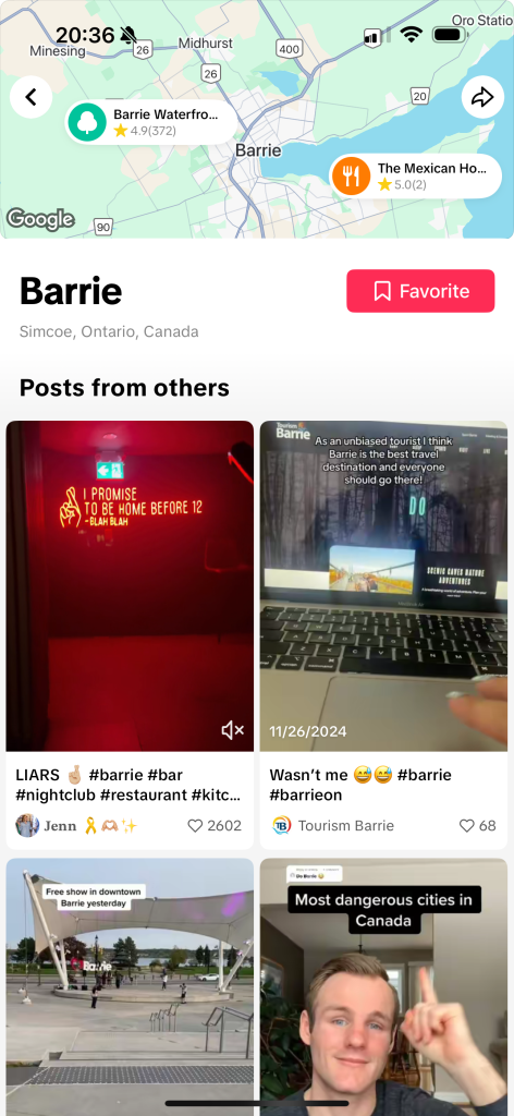 tiktok location page 
