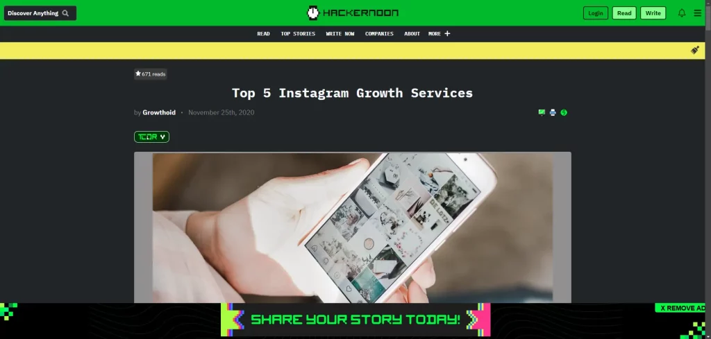 Hackernoon Top 5 Best Instagram Growth Services