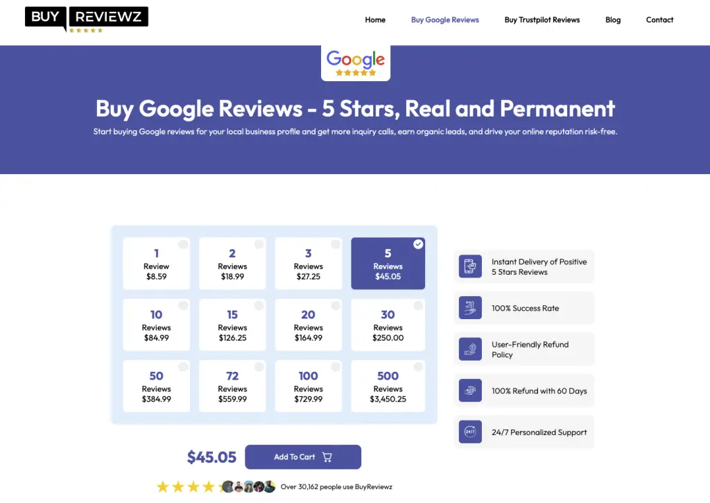 BuyReviewz Buy google Reviews - 5 stars, Real and Permanent