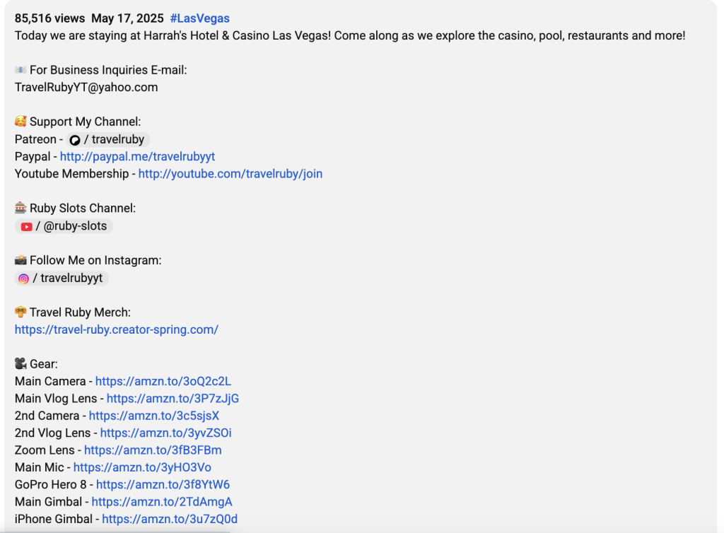 youtube video description branding